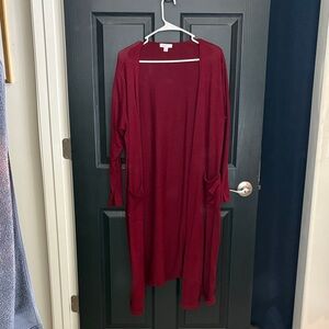LuLaRoe Rich Burgundy Knit Sweater